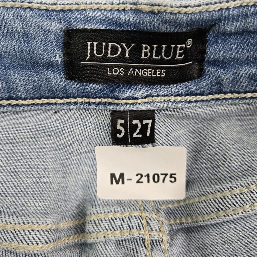 Judy Blue Women Jeans 5/27 Light Denim Skinny Distressed JB82373LT 26